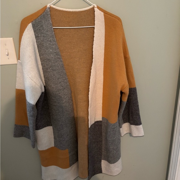 Colorblock Open Front Cardigan - Picture 1 of 2